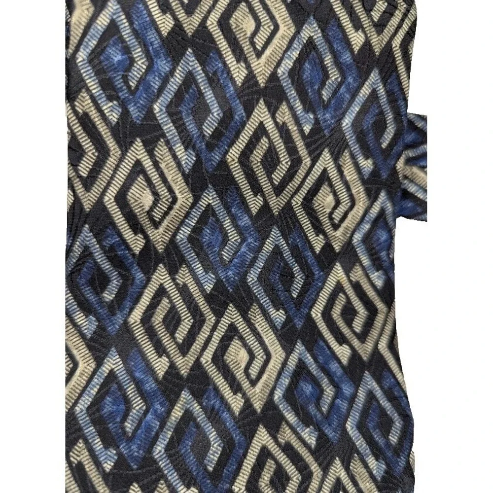 Como Collection Men's Necktie Silk Blue Gold Diamond Design Classic 3